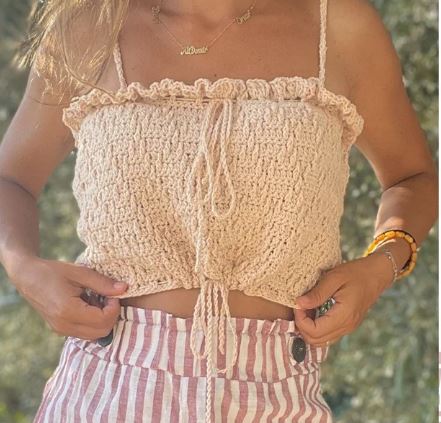 Laila Top Crochet Pattern – Ruffle Crop Top