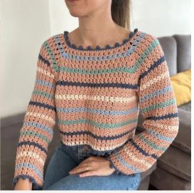 Lily Jumper Crochet Pattern – Striped Long Sleeve Sweater