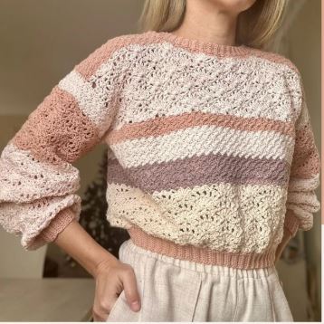 Clara Sweater Crochet Pattern – Striped Boho Crochet Pullover