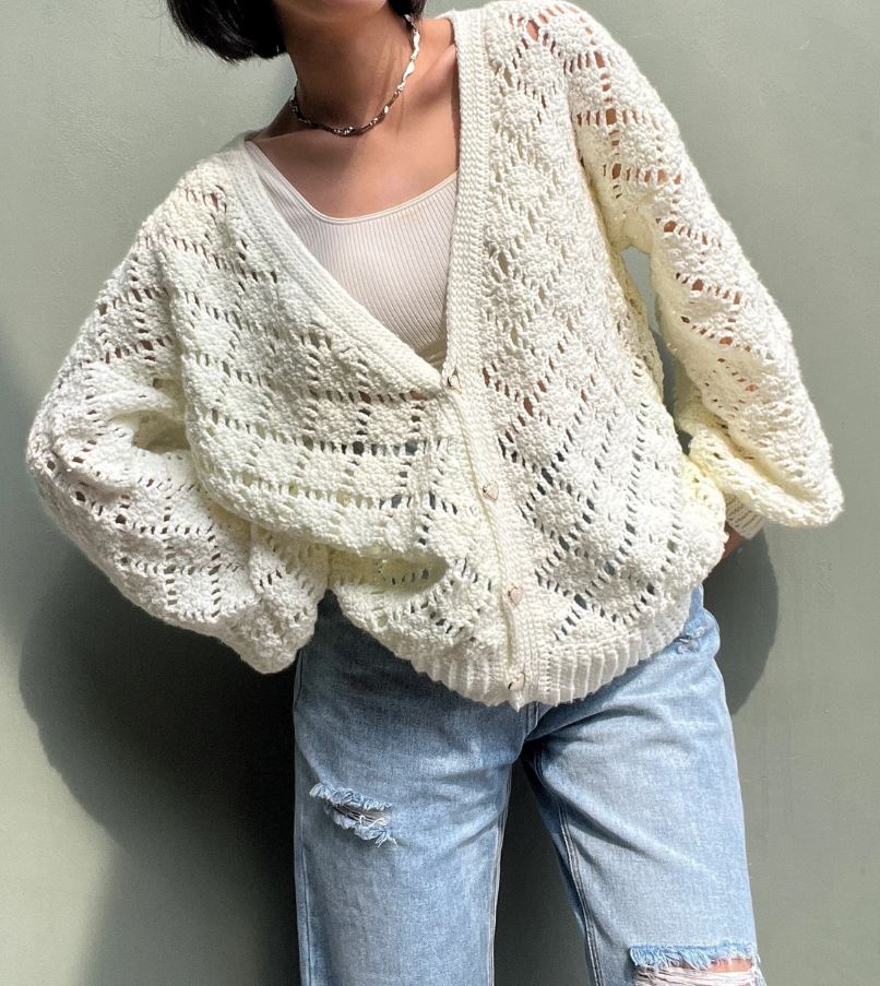 Gemma Cardigan Crochet Pattern – Women’s Lace Cardigan PDF