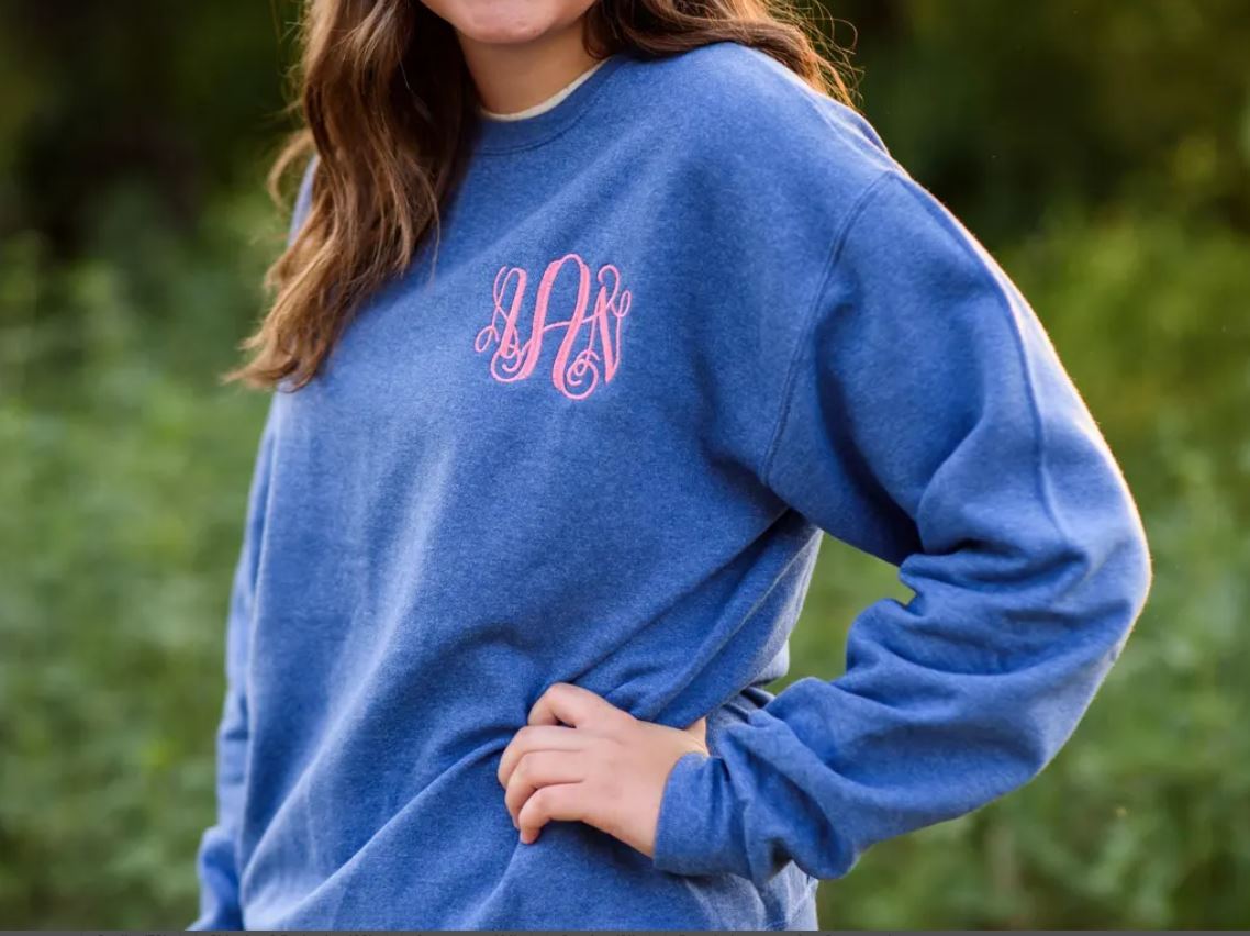 Personalised Monogrammed Sweatshirt – Custom Crewneck Sweater | Embroidered Gifts for Her
